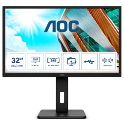 AOC P2 Q32P2 Monitor PC 80 cm (31.5") 2560 x 1440 Pixel 2K Ultra HD LED Nero