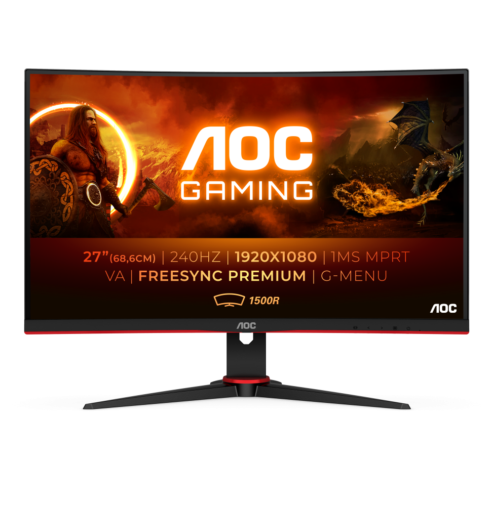 AOC G2 C27G2ZE/BK Monitor PC 68,6 cm (27") 1920 x 1080 Pixel Full HD LED Nero, Rosso