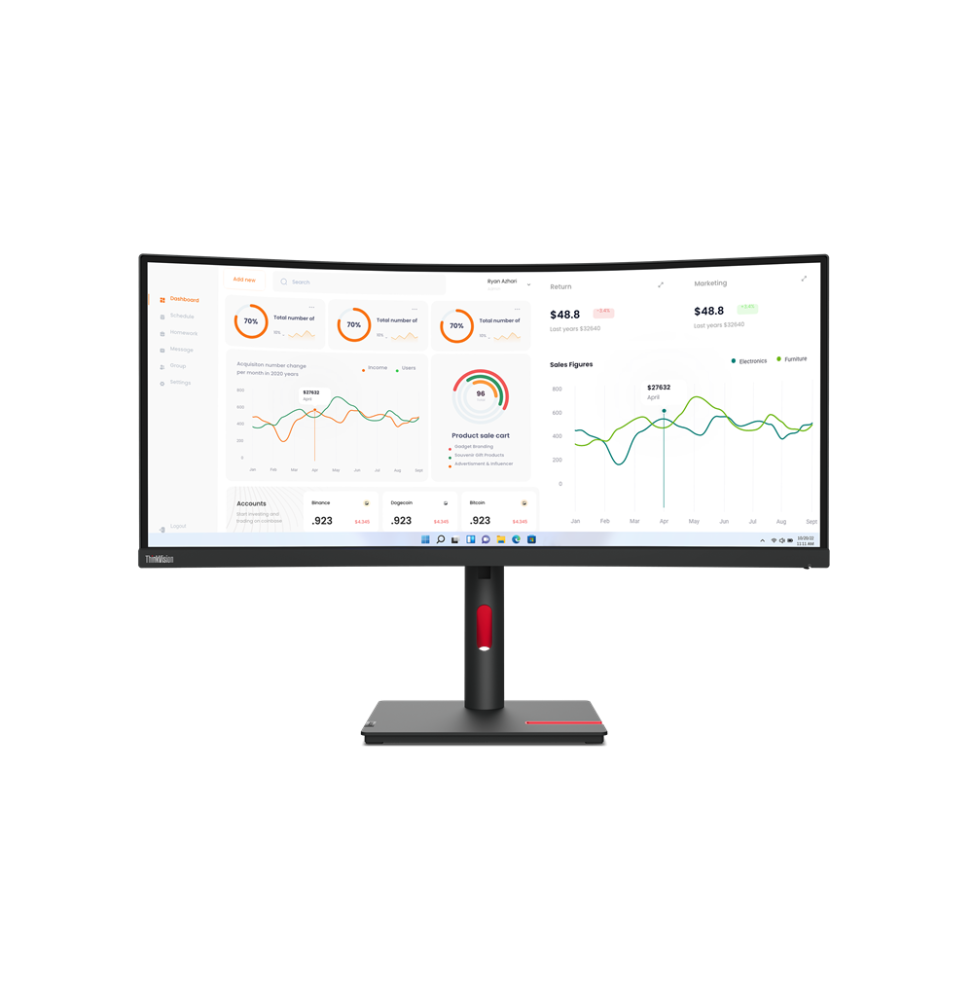 63D4GAT1EU Lenovo ThinkVision T34w-30 LED display 86,4 cm (34") 3440 x 1440 Pixel Wide Quad HD Nero
