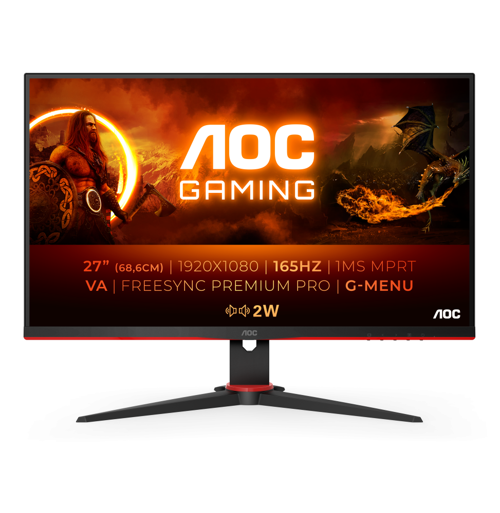AOC 27G2SAE/BK Monitor PC 68,6 cm (27") 1920 x 1080 Pixel Full HD LED Nero, Rosso
