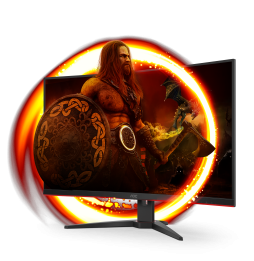 AOC G2 C32G2ZE/BK Monitor PC 80 cm (31.5") 1920 x 1080 Pixel Full HD LED Nero, Rosso