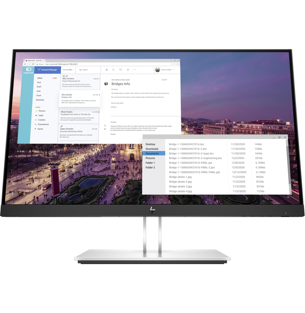 9VF96AA HP E-Series E23 G4 Monitor PC 58,4 cm (23") 1920 x 1080 Pixel Full HD LCD Nero, Argento