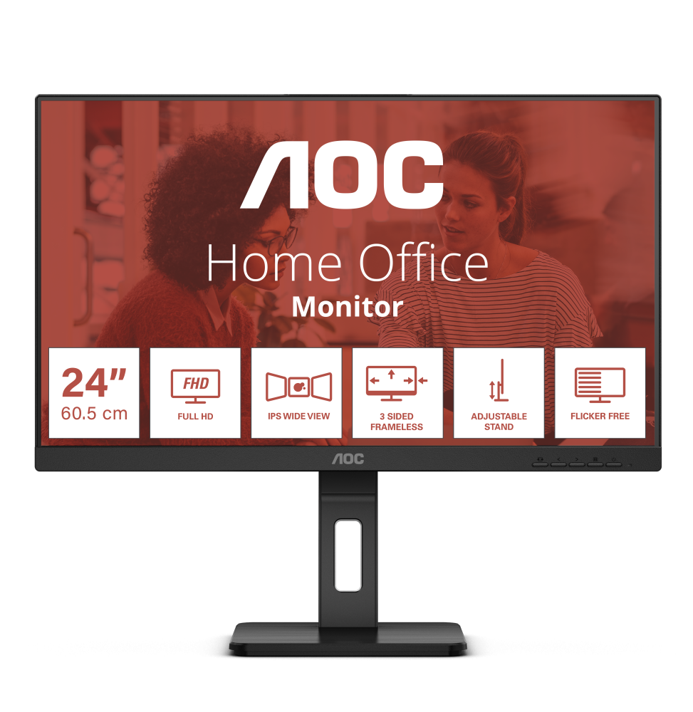 AOC E3 24E3QAF Monitor PC 61 cm (24") 1920 x 1080 Pixel Nero