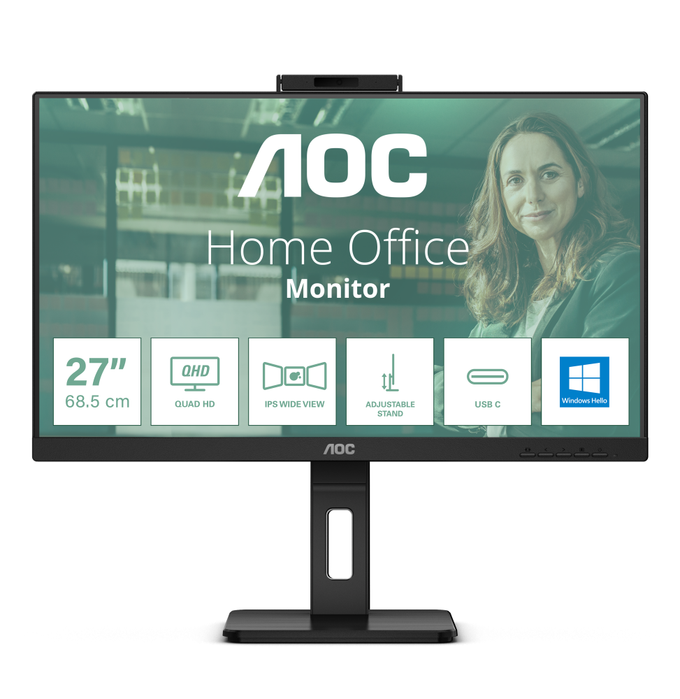 AOC Q27P3QW Monitor PC 68,6 cm (27") 2560 x 1440 Pixel Quad HD Nero