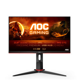 AOC G2 24G2ZU/BK LED display 60,5 cm (23.8") 1920 x 1080 Pixel Full HD Nero, Rosso
