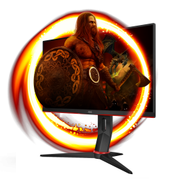 AOC G2 24G2ZU/BK LED display 60,5 cm (23.8") 1920 x 1080 Pixel Full HD Nero, Rosso