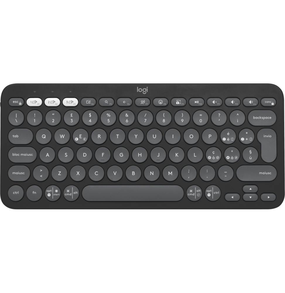 920-011819 Logitech Pebble Keys 2 K380s tastiera RF senza fili + Bluetooth QWERTY Italiano Grafite