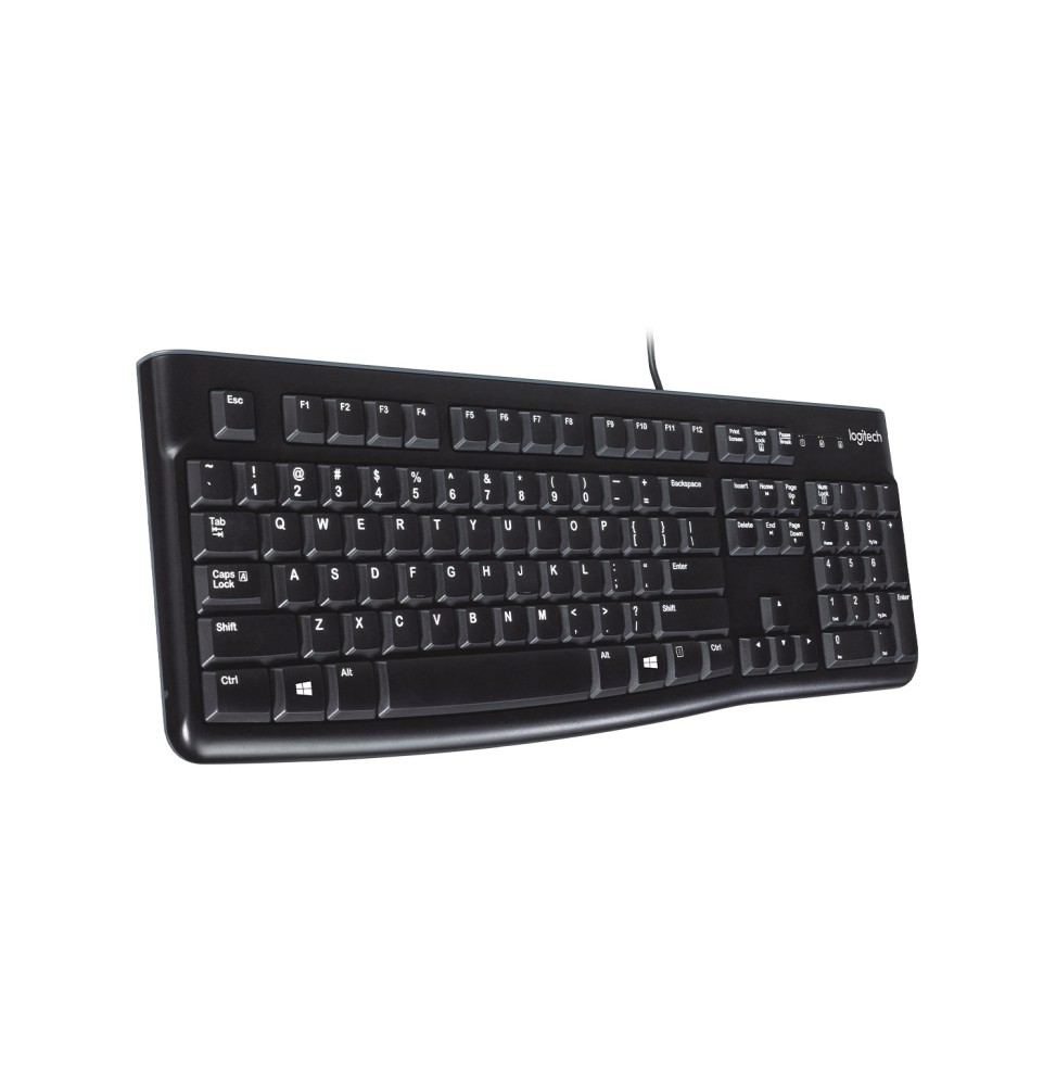920-002492 Logitech K120 Tastiera con Cavo per Windows, USB Plug-and-Play, Dimensioni Standard, Resi