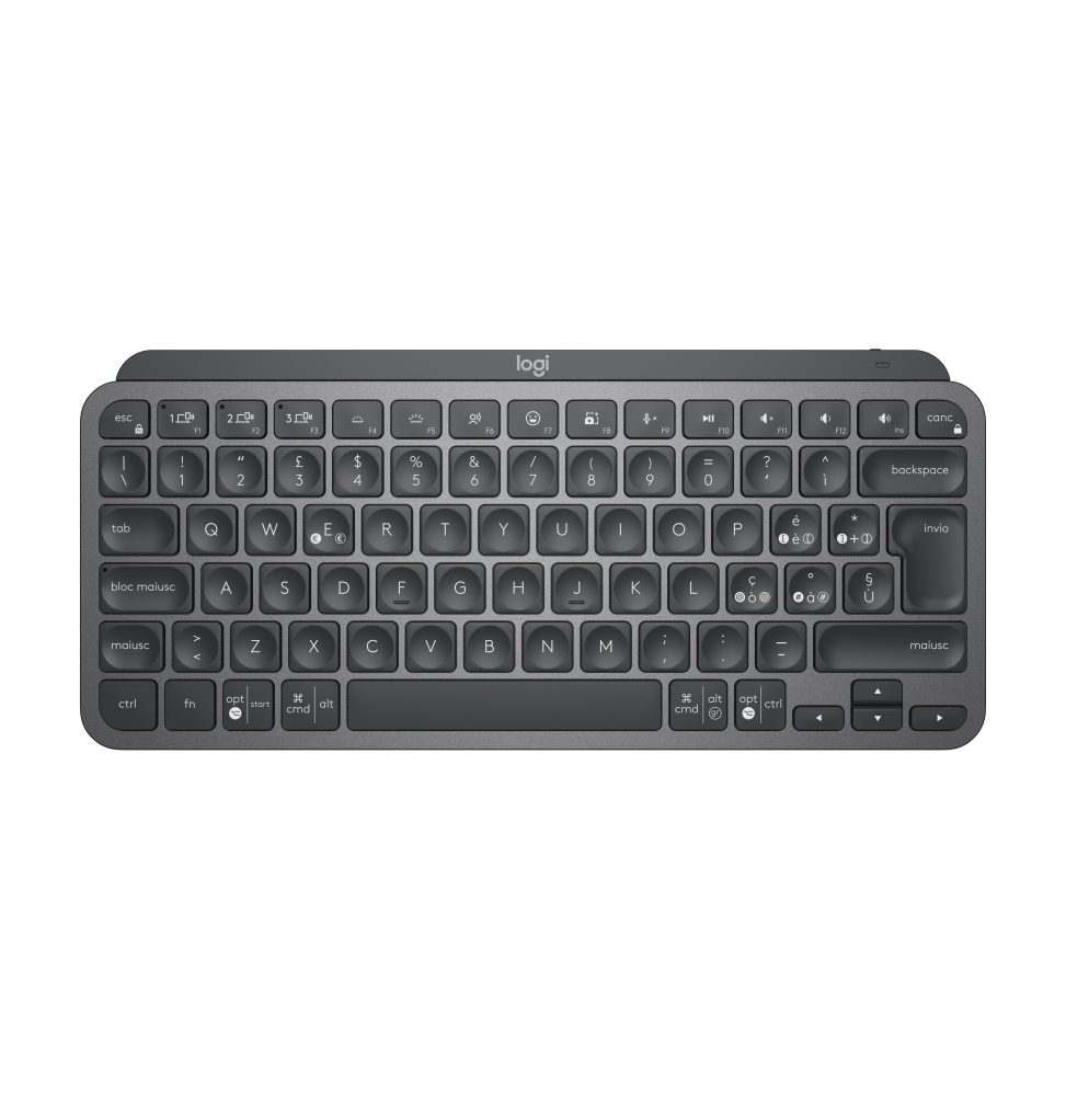 920-010488 Logitech MX Keys Mini Tastiera Illuminata Wireless, Minimal, Compatta, Bluetooth, Retroil