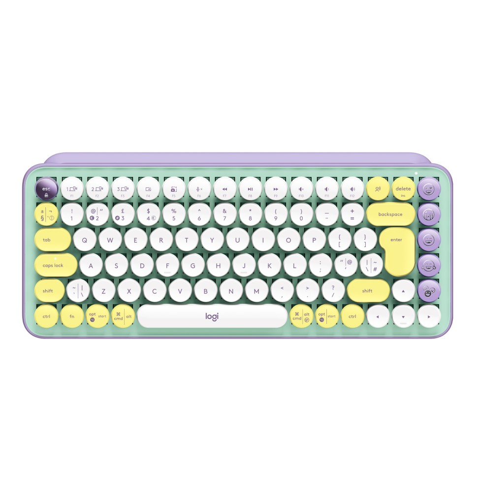 920-010726 Logitech POP Keys Tastiera Meccanica Wireless con Tasti Emoji Personalizzabili, Design Co