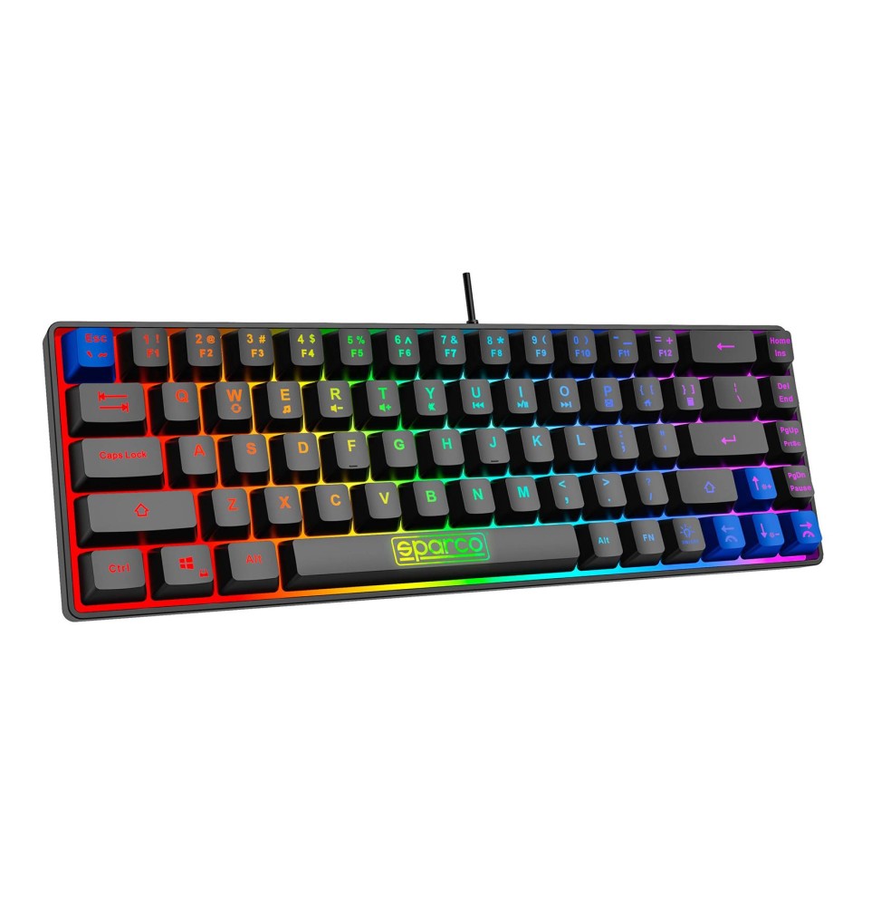 Sparco SPKEYBWIRED tastiera USB QWERTY Inglese US Nero