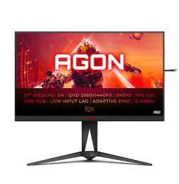 AOC AGON 5 AG275QZN/EU Monitor PC 68,6 cm (27") 2560 x 1440 Pixel Quad HD Nero, Rosso