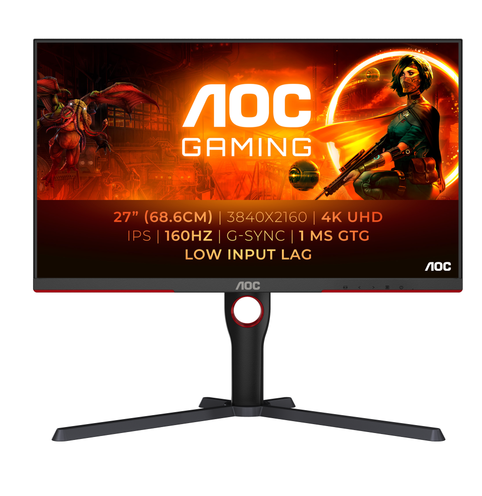 AOC G3 U27G3X/BK Monitor PC 68,6 cm (27") 3840 x 2160 Pixel 4K Ultra HD LED Nero, Rosso