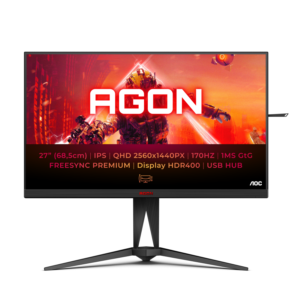 AG275QXN/EU AOC AG275QX/EU Monitor PC 68,6 cm (27") 2560 x 1440 Pixel Quad HD Nero, Rosso