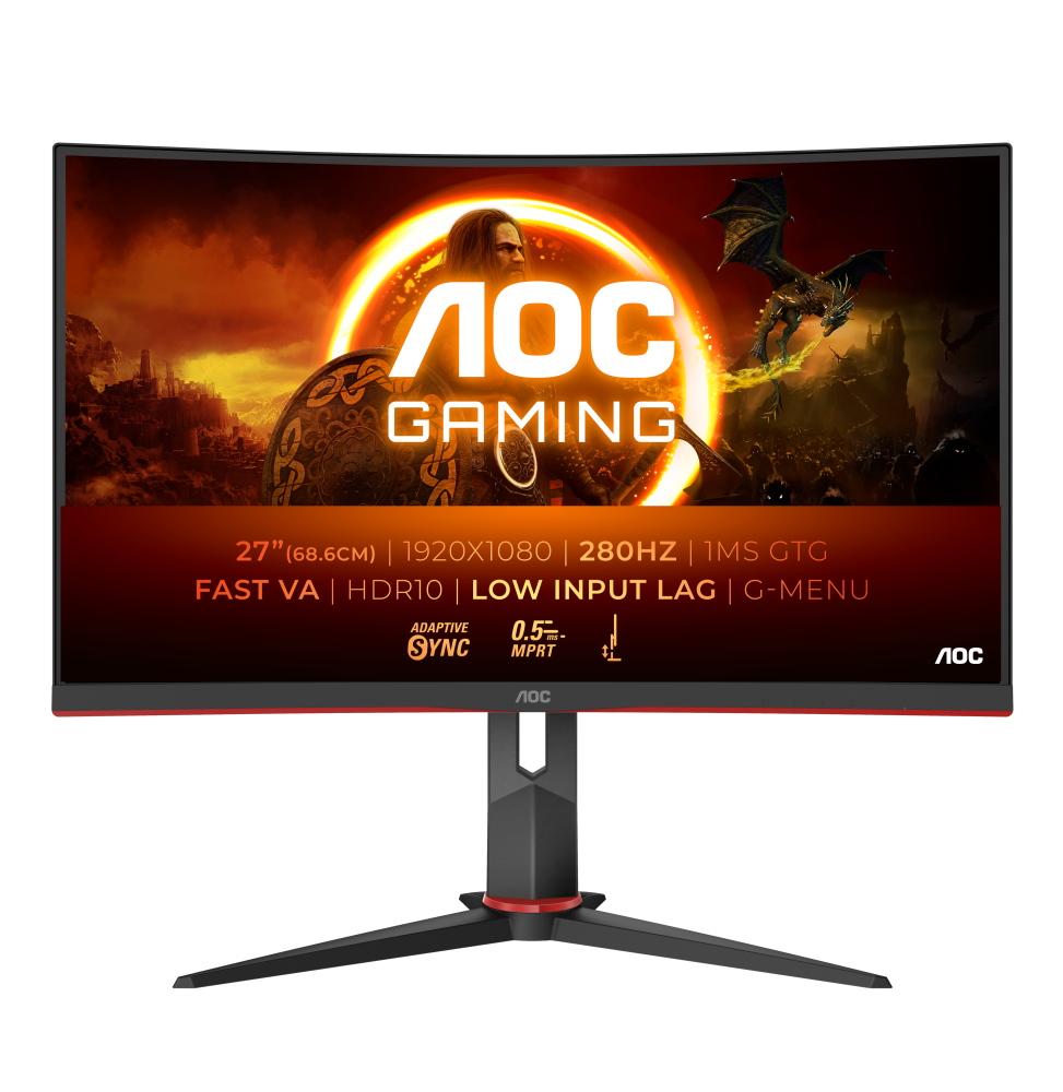 AOC G2 C27G2Z3/BK Monitor PC 68,6 cm (27") 1920 x 1080 Pixel Full HD LED Nero, Rosso