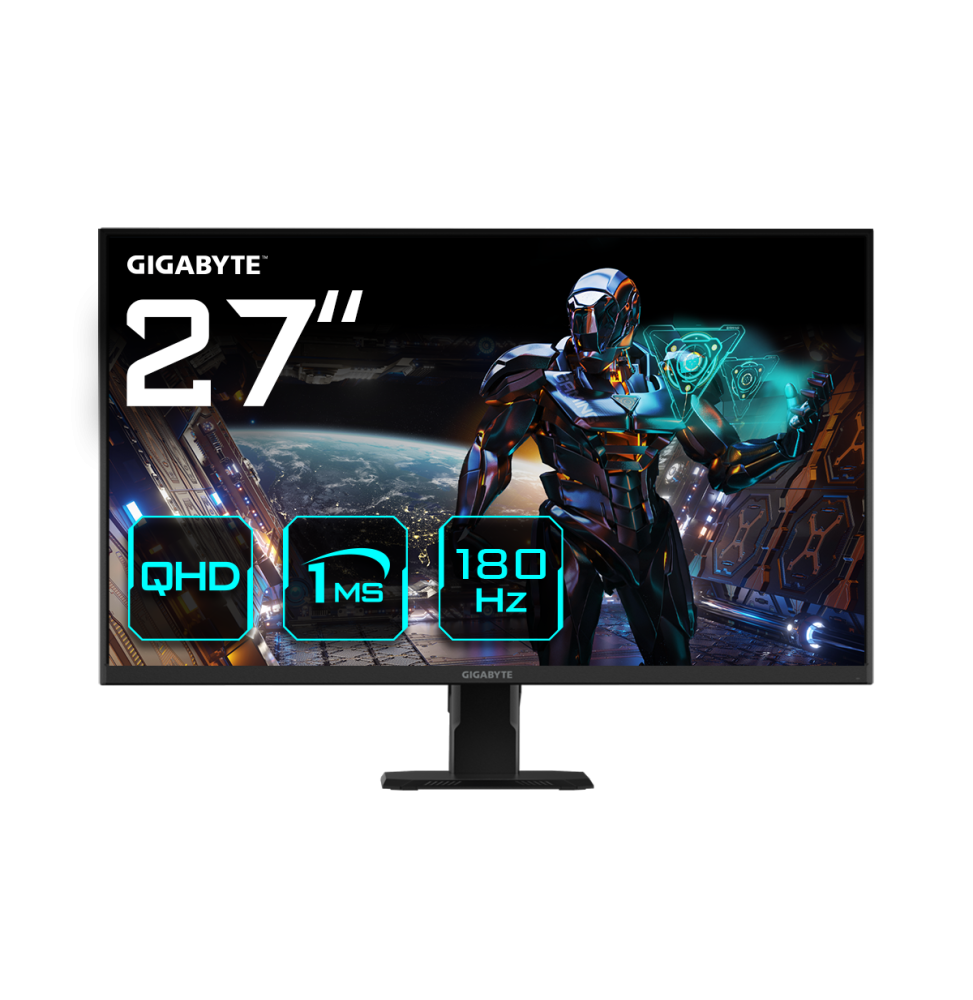 GIGABYTE Monitor da gaming GS27QA 27" QHD - 2560 x 1440 (QHD), 180Hz, 1ms, 300 cd/m², FreeSync, pron