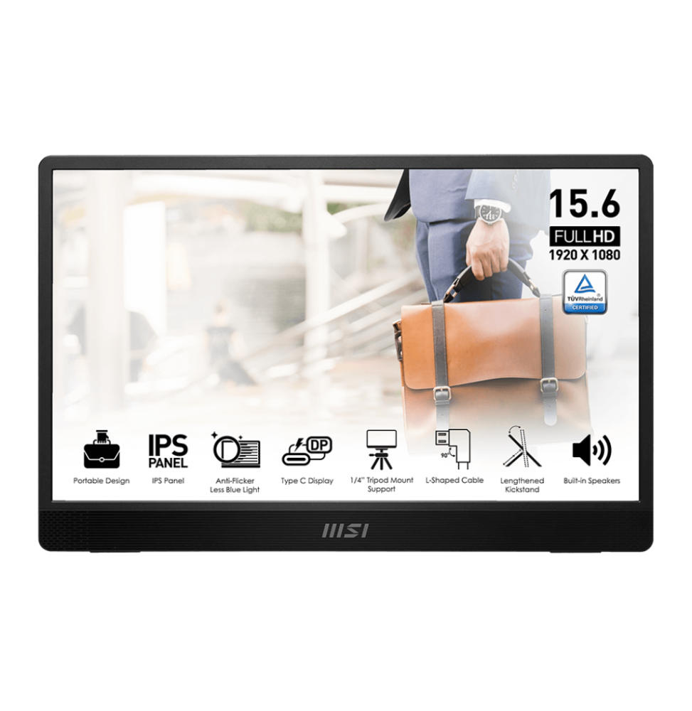 9S6-3PB70H-021 MSI PRO MP161DE E2 Monitor PC 39,6 cm (15.6") 1920 x 1080 Pixel Full HD LED Nero