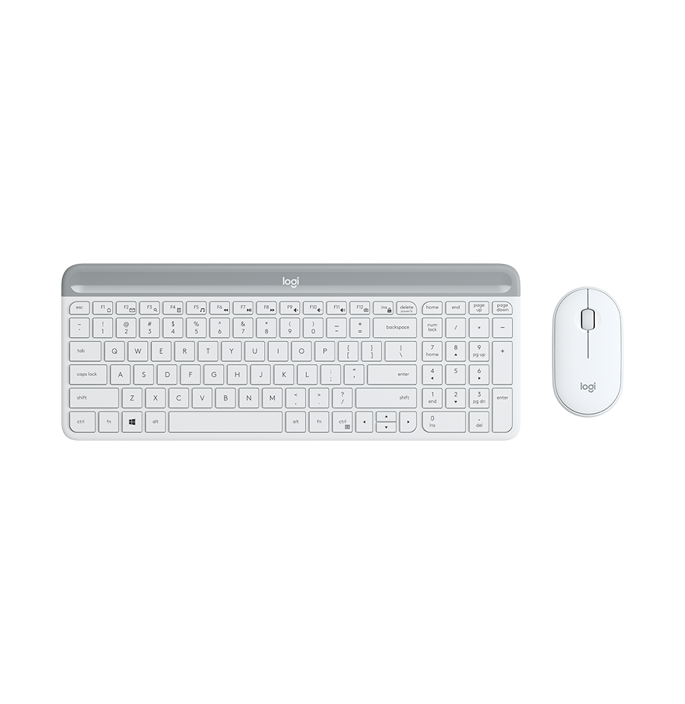 920-009191 Logitech MK470 tastiera Mouse incluso Ufficio RF Wireless AZERTY Francese Bianco
