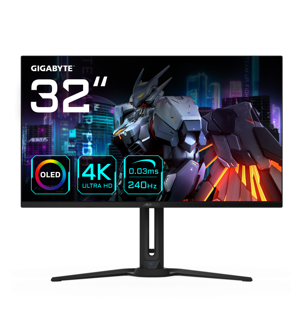 GIGABYTE Monitor da gioco AORUS FO32U2 OLED da 32” - 3840 x 2160 (UHD), 240Hz, 0,03ms, KVM, 250 cd/m