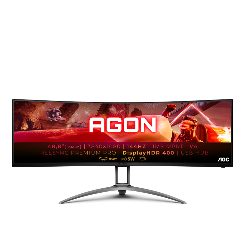 AOC AG493QCX LED display 124 cm (48.8") 3840 x 1080 Pixel Double Full HD Nero