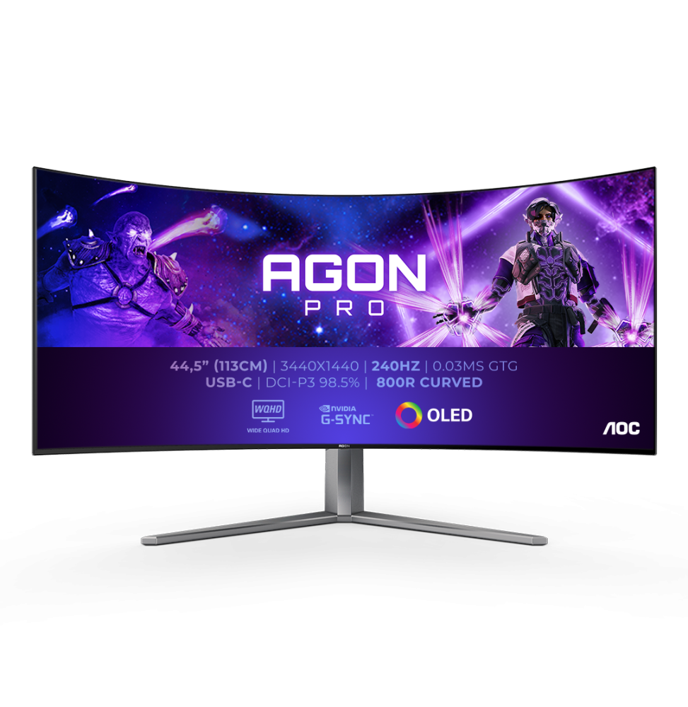 AOC AGON PRO AG456UCZD LED display 114,3 cm (45") 3440 x 1440 Pixel Wide Quad HD OLED Nero