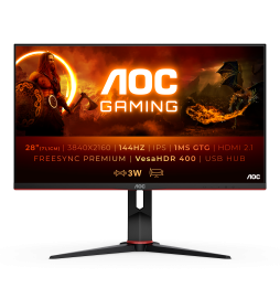 AOC G2 U28G2XU2/BK LED display 71,1 cm (28") 3840 x 2160 Pixel 4K Ultra HD Nero, Rosso