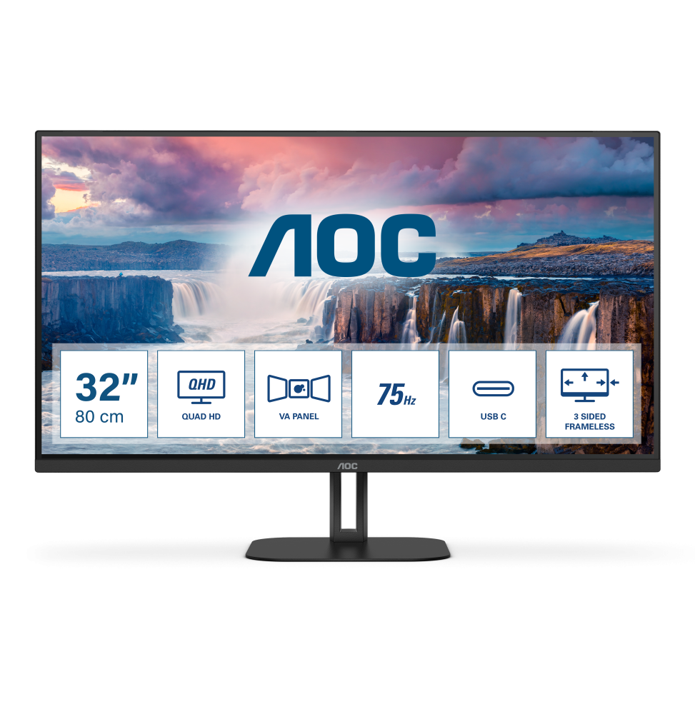 AOC V5 Q32V5CE/BK Monitor PC 80 cm (31.5") 2560 x 1440 Pixel Quad HD LED Nero