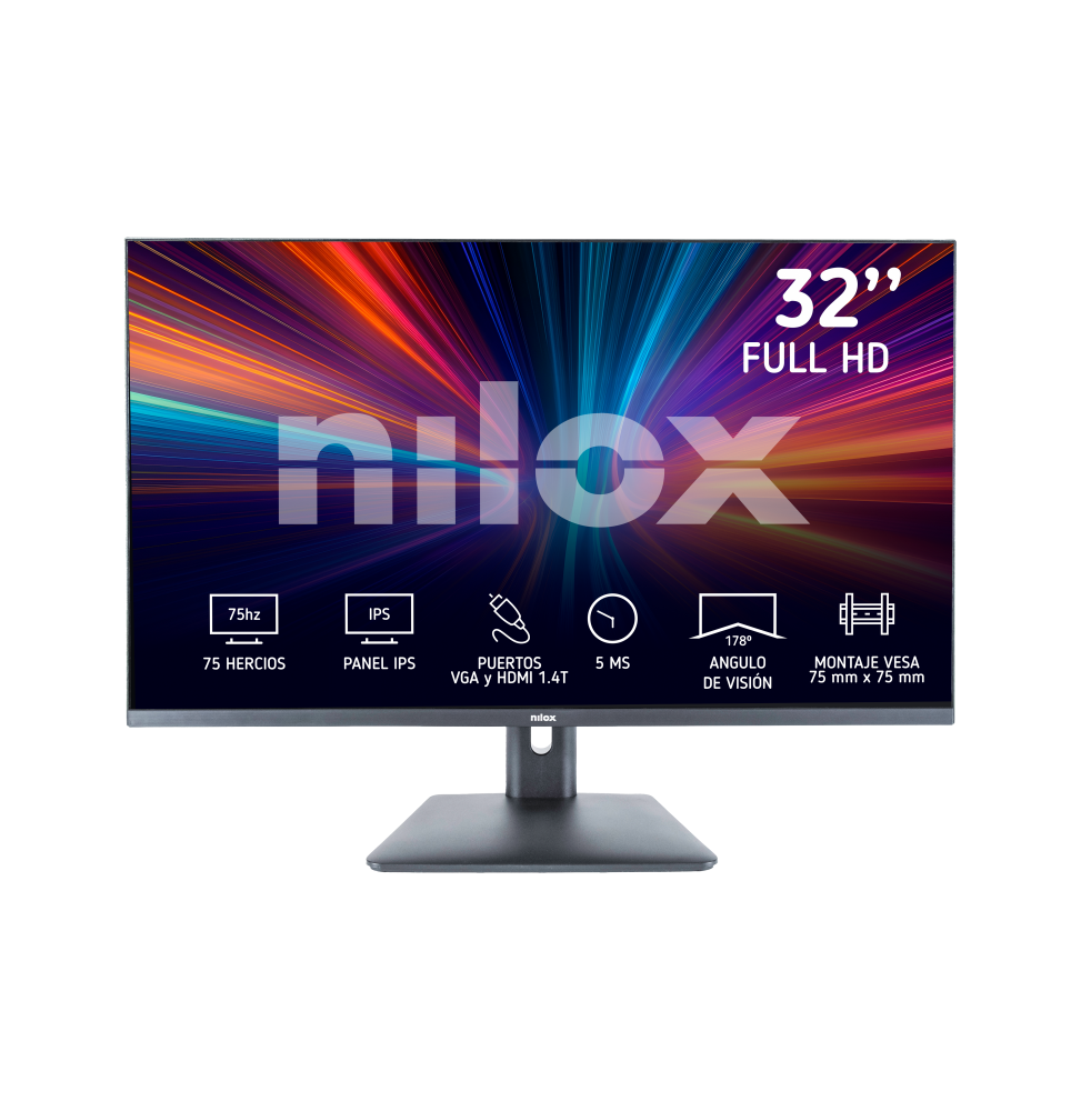 Nilox MONITOR 32" NXM32FHD11 IPS 5MS HDMI VGA Monitor PC 81,3 cm (32") 1920 x 1080 Pixel Full HD LED