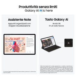SM-X820NZAREUE Samsung Galaxy Tab S10+, Tablet AI, Display 12.4" Dynamic AMOLED 2X, Wi-Fi, RAM 12GB,
