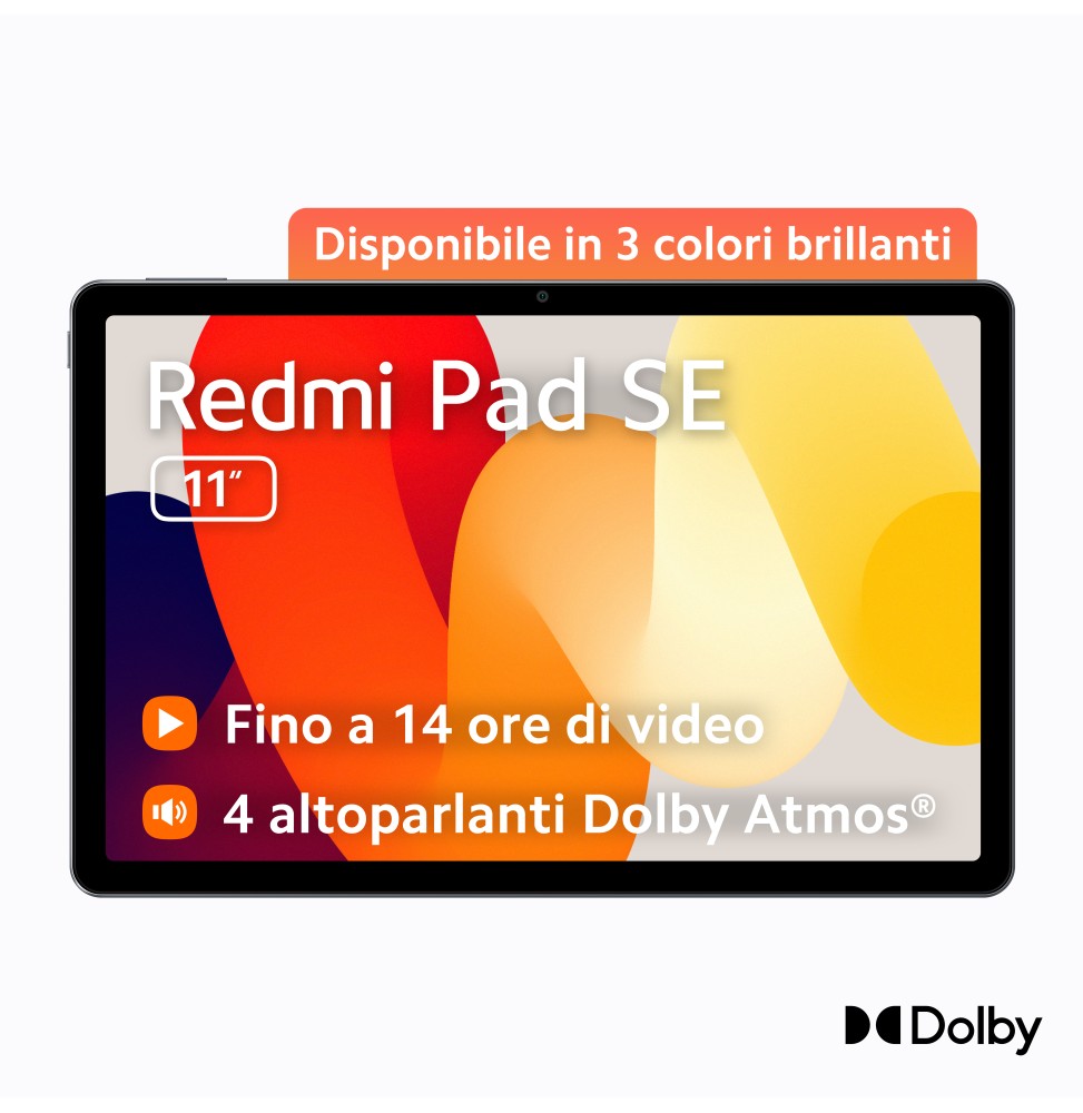 VHU4448EU Xiaomi Redmi Pad SE Qualcomm Snapdragon 128 GB 27,9 cm (11") 4 GB Android 13 Grafite, Grig