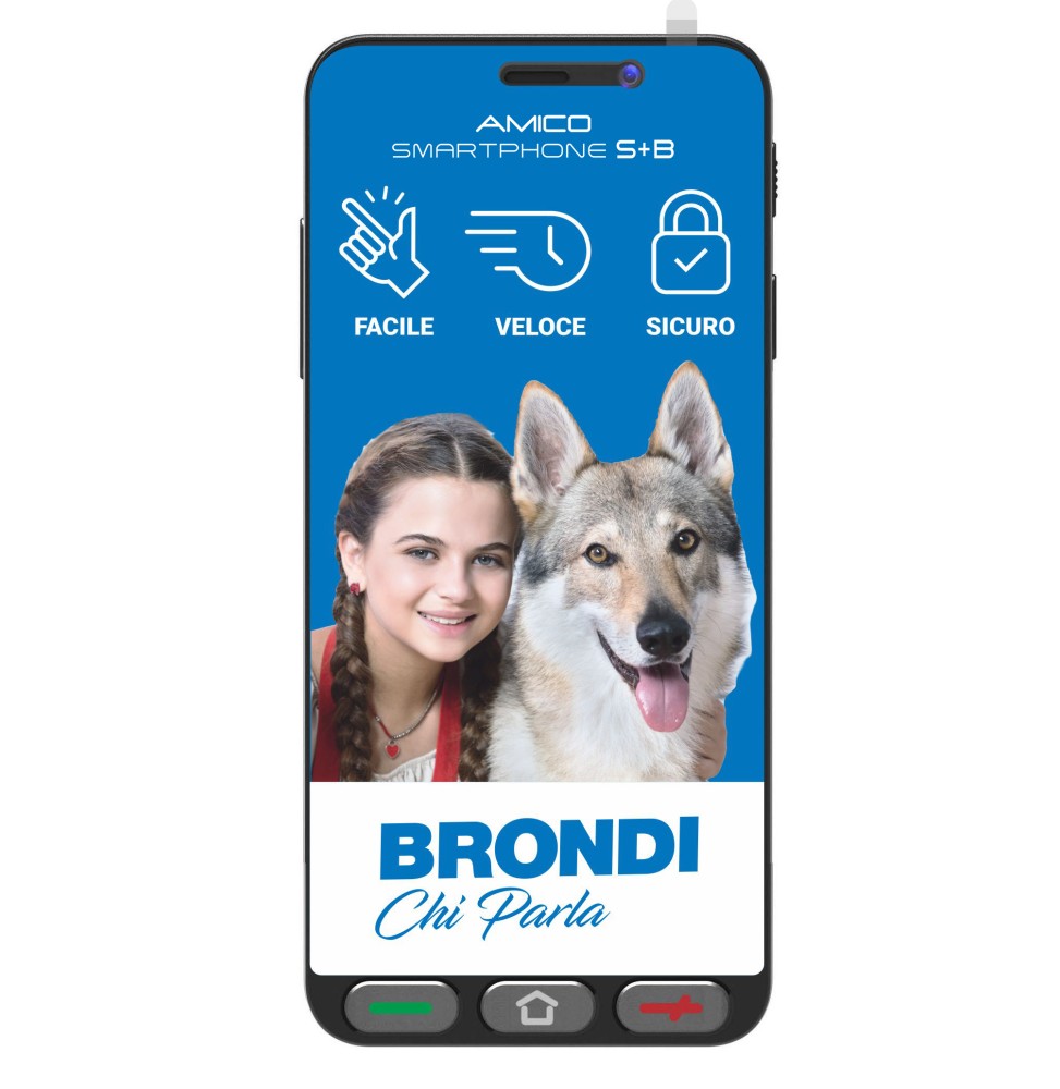 10281020 Brondi Amico Smartphone S+B Nero 14,5 cm (5.7") Doppia SIM Android 12 Go edition 4G USB tip