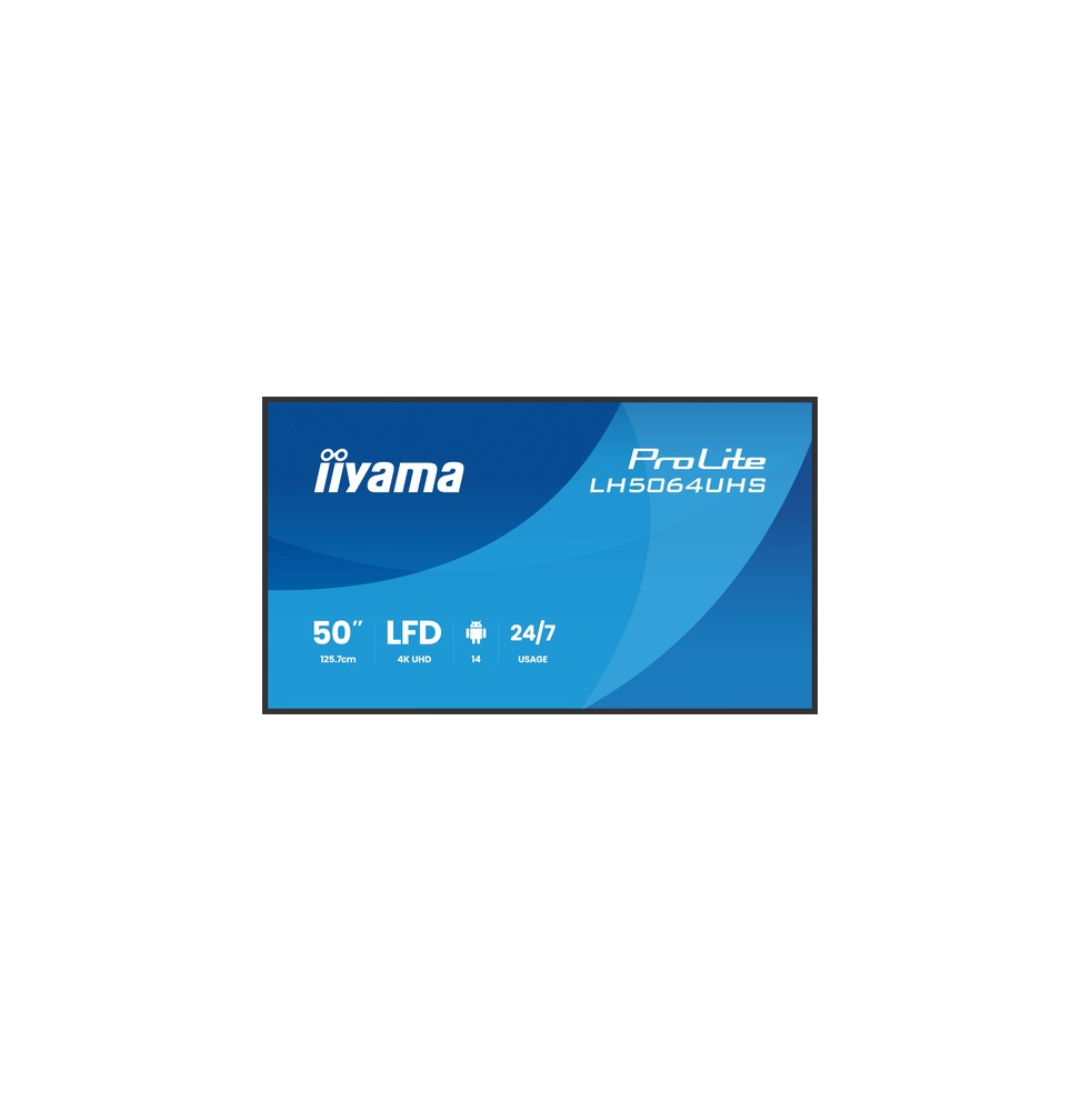 iiyama LH7564UHS-B1AG visualizzatore di messaggi Pannello piatto per segnaletica digitale 190,5 cm (
