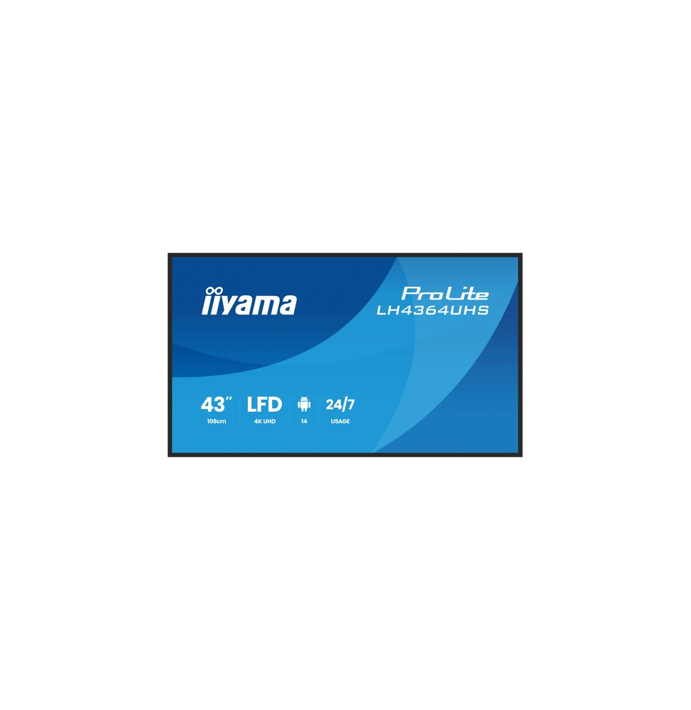 iiyama LH4364UHS-B1AG visualizzatore di messaggi Pannello piatto per segnaletica digitale 109,2 cm (