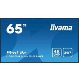 iiyama LH6541UHS-B1AG visualizzatore di messaggi 163,8 cm (64.5") LCD 500 cd/m² 4K Ultra HD Nero 24/