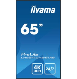 iiyama LH6541UHS-B1AG visualizzatore di messaggi 163,8 cm (64.5") LCD 500 cd/m² 4K Ultra HD Nero 24/