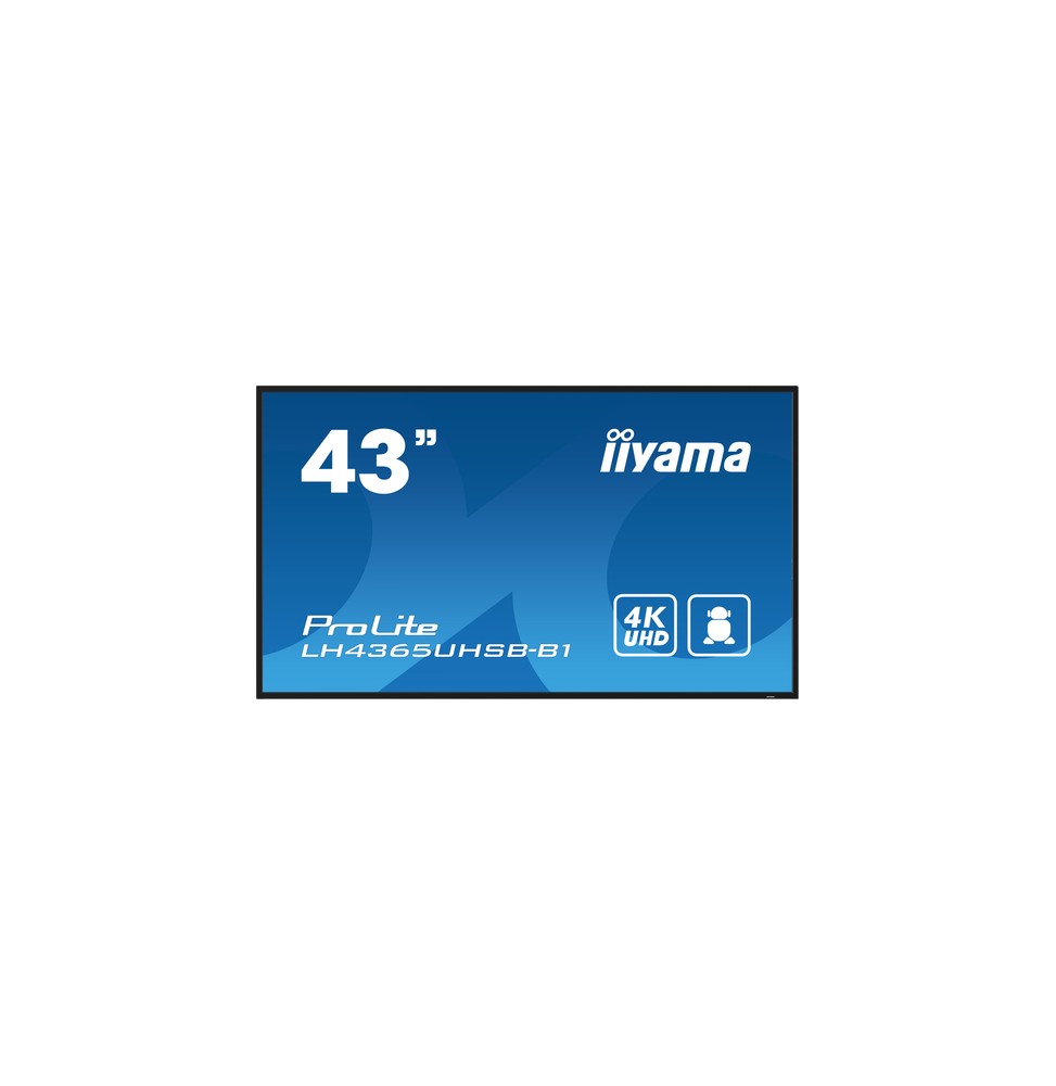 iiyama LH4365UHSB-B1 visualizzatore di messaggi Design chiosco 108 cm (42.5") LED Wi-Fi 800 cd/m² 4K