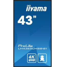 iiyama LH4365UHSB-B1 visualizzatore di messaggi Design chiosco 108 cm (42.5") LED Wi-Fi 800 cd/m² 4K