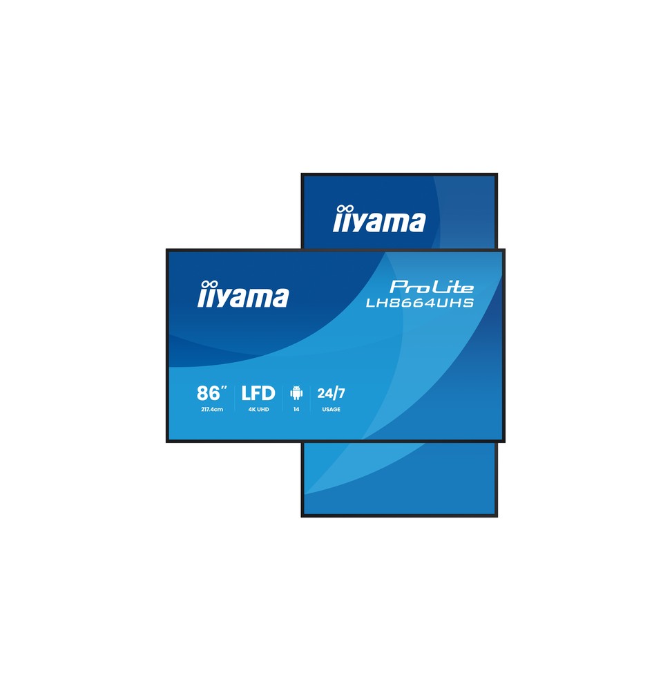 iiyama LH8664UHS-B3AG visualizzatore di messaggi 2,17 m (85.6") Wi-Fi 450 cd/m² 4K Ultra HD Processo