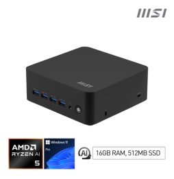 MSI Cubi Z AI 8M R5 8645HS FS 16GB 512GB W11P AMD Ryzen™ 5 DDR5-SDRAM SSD Windows 11 Pro Mini PC Ner