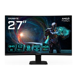 GIGABYTE GS27QCA 27" QHD Monitor Gaming Curvo – 2560 x 1440, 180Hz, 1ms, 250 cd/m², FreeSync, HDR Re