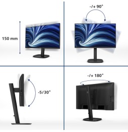 Philips 3000 series 24B2U3301/00 Monitor PC 60,5 cm (23.8") 1920 x 1080 Pixel Full HD LCD Nero