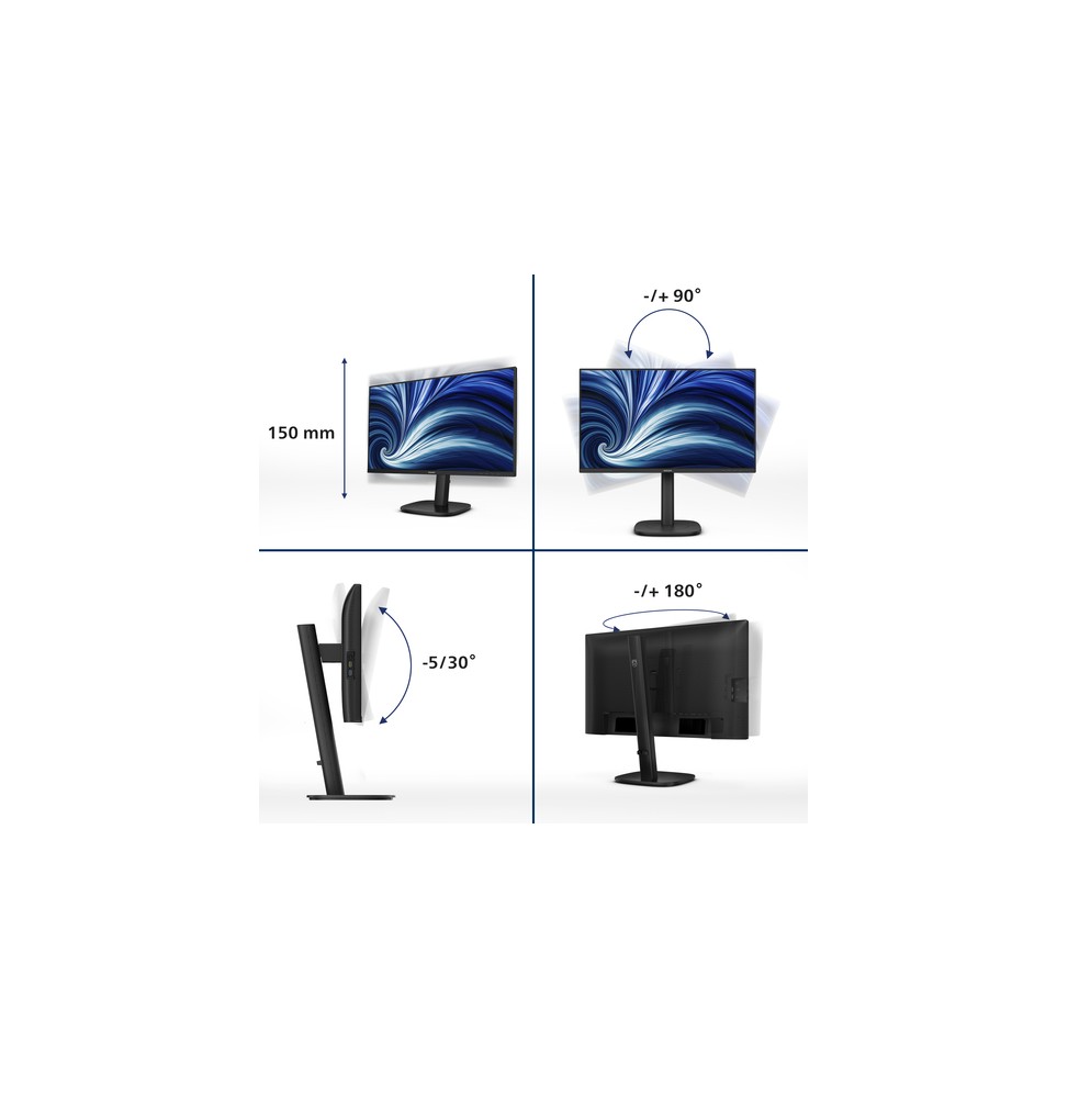 Philips 3000 series 24B2U3301/00 Monitor PC 60,5 cm (23.8") 1920 x 1080 Pixel Full HD LCD Nero