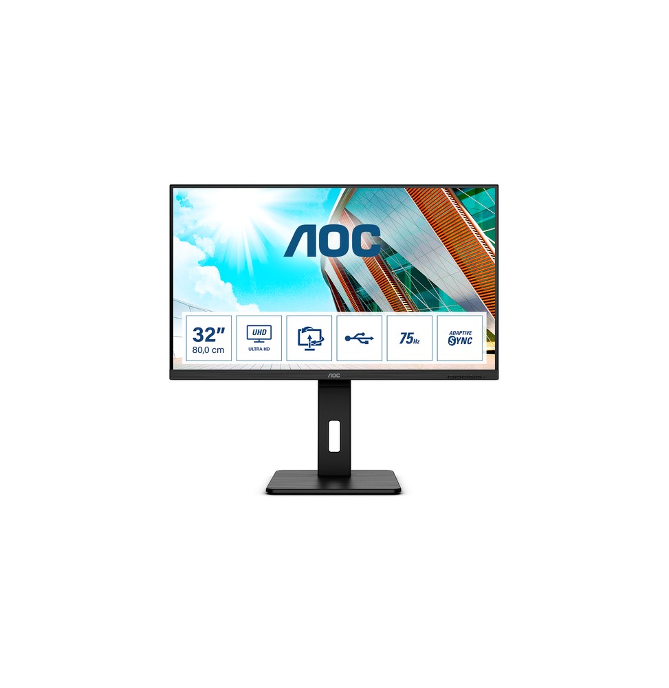 AOC P2 U32P2 Monitor PC 80 cm (31.5") 3840 x 2160 Pixel 4K Ultra HD LED Nero