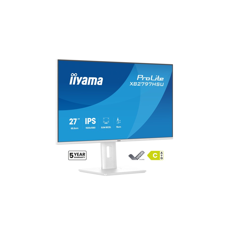 iiyama ProLite XB2797HSU-W1 Monitor PC 68,6 cm (27") 1920 x 1080 Pixel Full HD LED Bianco