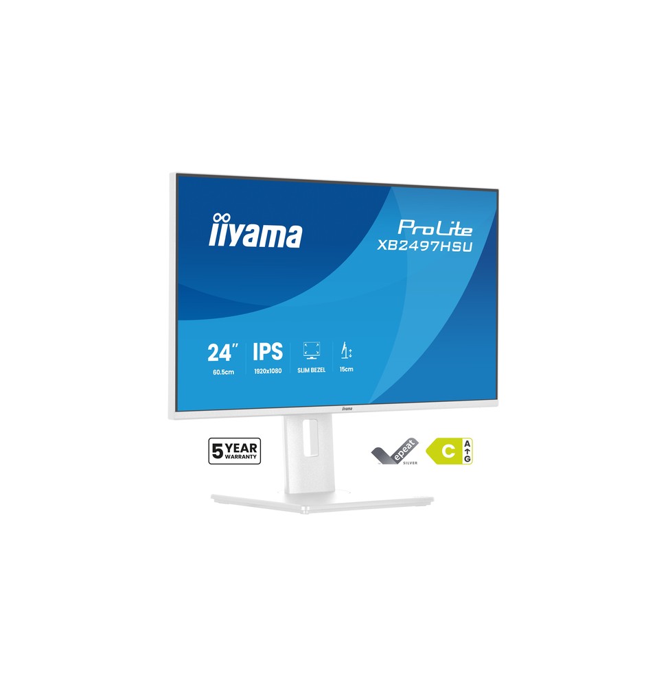iiyama ProLite XB2497HSU-W1 Monitor PC 60,5 cm (23.8") 1920 x 1080 Pixel Full HD LED Bianco