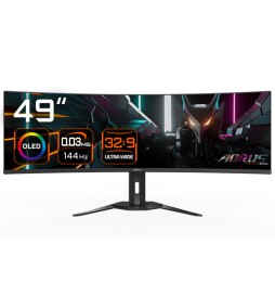 AORUS CO49DQ EK GIGABYTE Monitor da gioco curvo CO49DQ OLED - 5120x1440 (DQHD), 1800R, 144Hz, 0,03ms