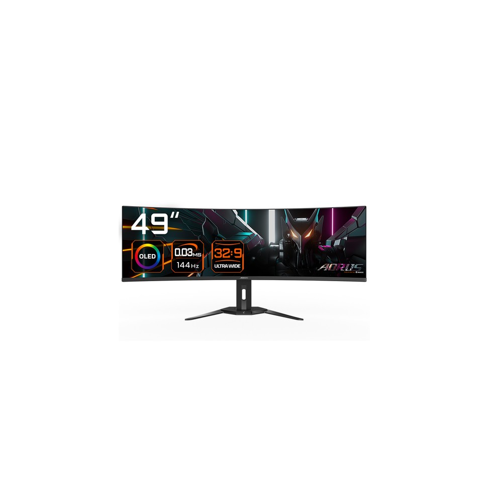 AORUS CO49DQ EK GIGABYTE Monitor da gioco curvo CO49DQ OLED - 5120x1440 (DQHD), 1800R, 144Hz, 0,03ms