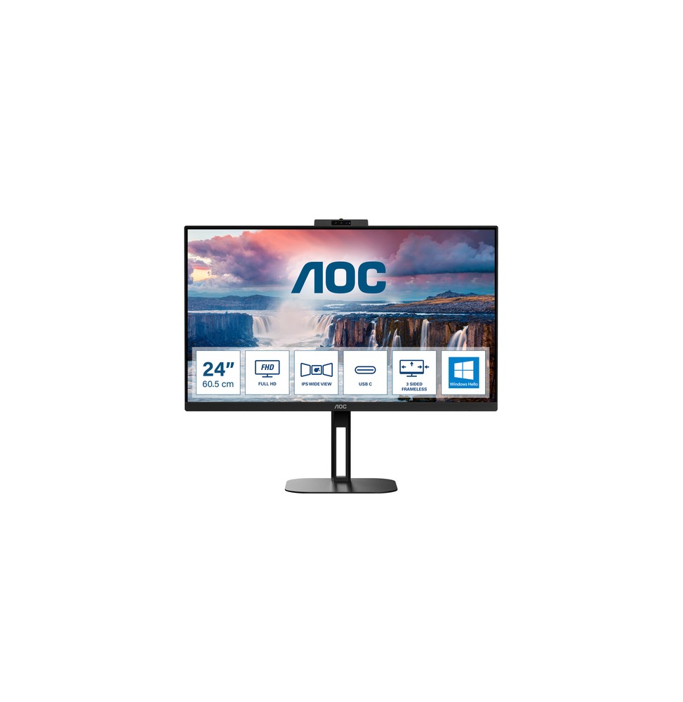 AOC V5 24V5CW/BK Monitor PC 60,5 cm (23.8") 1920 x 1080 Pixel Full HD LED Nero