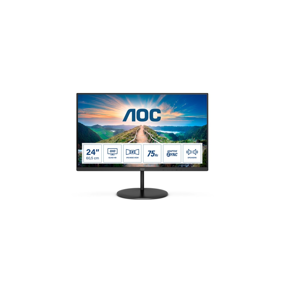 AOC V4 Q24V4EA LED display 60,5 cm (23.8") 2560 x 1440 Pixel 2K Ultra HD Nero