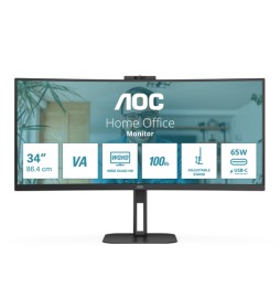 CU34V5CW/BK AOC V5 CU34V5CW LED display 86,4 cm (34") 3440 x 1440 Pixel Wide Quad HD Nero